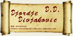 Đorđe Divjaković vizit kartica